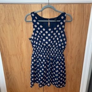 Navy Dress with Polka Dots